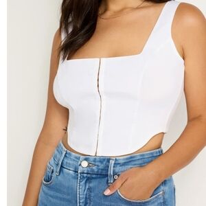 Good American Poplin Corset Top White 4XL NWT
